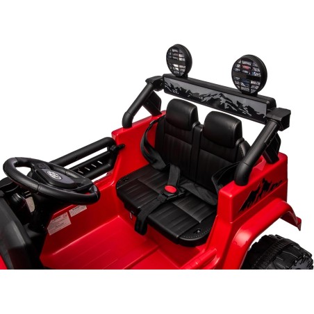 Auto Macchina Elettrica Jeep Toyota Fj Cruiser 12V Ruote in Gomma Full Optional Sedile Pelle Porte Apribili Telecomando Rossa
