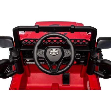 Auto Macchina Elettrica Jeep Toyota Fj Cruiser 12V Ruote in Gomma Full Optional Sedile Pelle Porte Apribili Telecomando Rossa