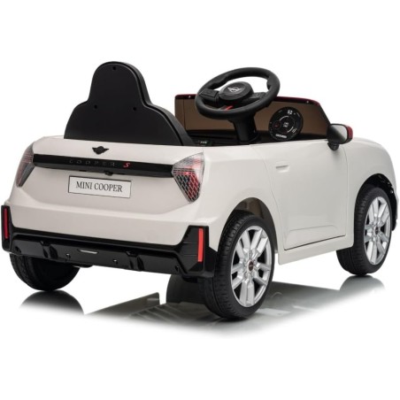 Auto Elettrica per Bambini Mini Cooper S Cabrio 12V Ruote in Full Optional Sedile in Pelle Porte Apribili Telecomando Tappetino 