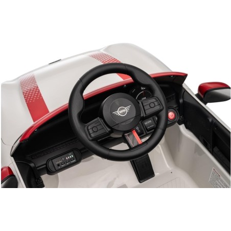 Auto Elettrica per Bambini Mini Cooper S Cabrio 12V Ruote in Full Optional Sedile in Pelle Porte Apribili Telecomando Tappetino 