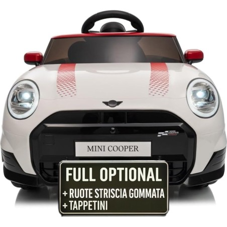 Auto Elettrica per Bambini Mini Cooper S Cabrio 12V Ruote in Full Optional Sedile in Pelle Porte Apribili Telecomando Tappetino 