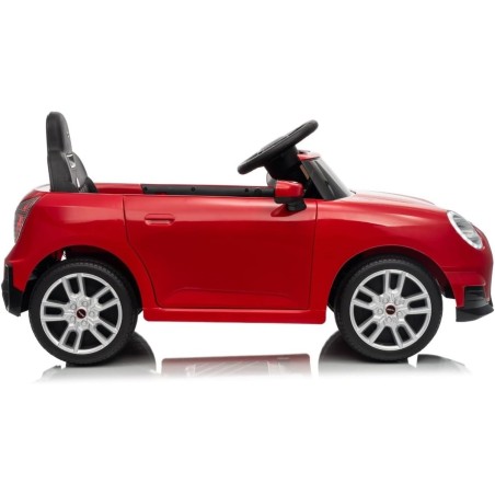 Auto Elettrica per Bambini Mini Cooper S Cabrio 12V Full Optional Sedile in Pelle Porte Apribili Telecomando Tappetino (Rossa) 