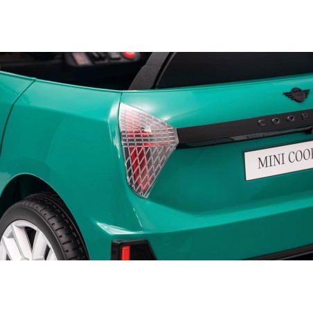 Auto Elettrica per Bambini Mini Cooper S Cabrio 12V Full Optional Sedile in Pelle Porte Apribili Telecomando Tappetino (Verde) 
