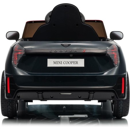 Auto Elettrica per Bambini Mini Cooper S Cabrio 12V Full Optional Sedile in Pelle Porte Apribili Telecomando Tappetino (nero) 
