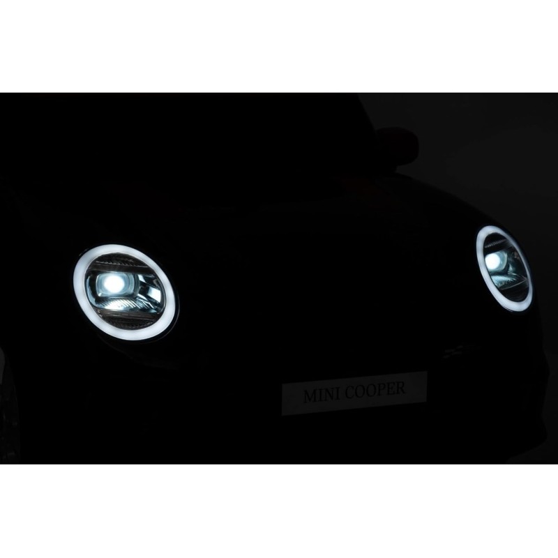 Auto Elettrica per Bambini Mini Cooper S Cabrio 12V Full Optional Sedile in Pelle Porte Apribili Telecomando Tappetino (nero) 