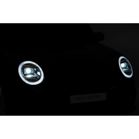 Auto Elettrica per Bambini Mini Cooper S Cabrio 12V Full Optional Sedile in Pelle Porte Apribili Telecomando Tappetino (nero) 