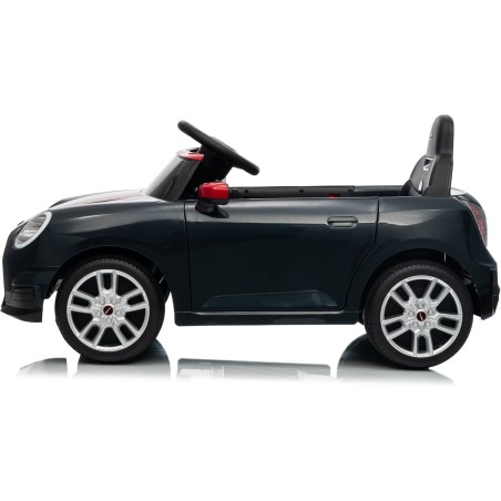 Auto Elettrica per Bambini Mini Cooper S Cabrio 12V Full Optional Sedile in Pelle Porte Apribili Telecomando Tappetino (nero) 