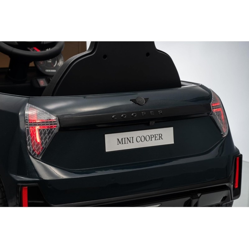 Auto Elettrica per Bambini Mini Cooper S Cabrio 12V Full Optional Sedile in Pelle Porte Apribili Telecomando Tappetino (nero) 