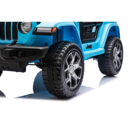 Auto Macchina Elettrica Jeep Wrangler Rubicon 12V per Bambini porte apribili Con telecomando Full accessori (Blu Sky)