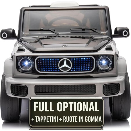Auto Elettrica per Bambini  Mercedes EQG 63 Concept 12V Ruote in Gomma Full Optional Sedile Pelle Porte Apribili Telecomando