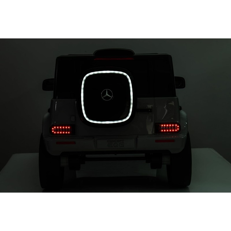 Auto Elettrica per Bambini  Mercedes EQG 63 Concept 12V Ruote in Gomma Full Optional Sedile Pelle Porte Apribili Telecomando Bia