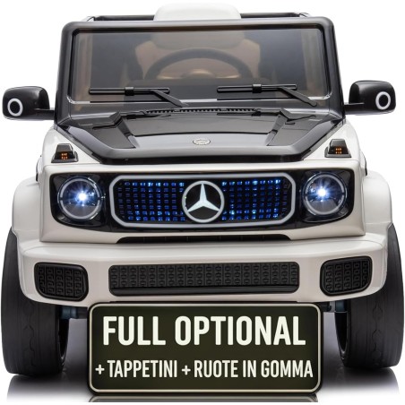 Auto Elettrica per Bambini  Mercedes EQG 63 Concept 12V Ruote in Gomma Full Optional Sedile Pelle Porte Apribili Telecomando Bia