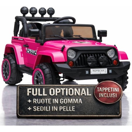 Auto Macchina Elettrica per Bambini Fuoristrada Adventure Rosa 12V MP3 Led con Telecomando Full Optional Sedili in Pelle