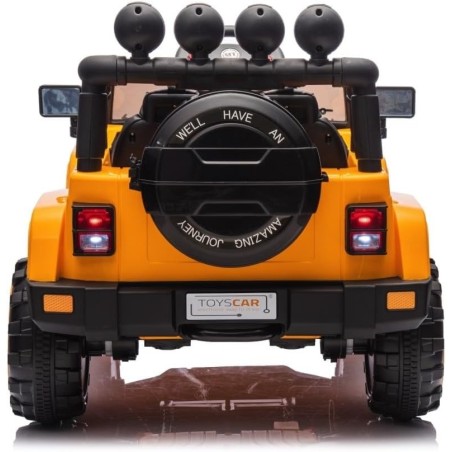 Auto Elettrica Jeep Adventure 12V - Ruote in Gomma e Sedili in Pelle Telecomando Mp3 Gialla|Toys Car