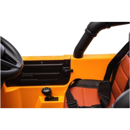 Auto Elettrica Jeep Adventure 12V - Ruote in Gomma e Sedili in Pelle Telecomando Mp3 Gialla|Toys Car