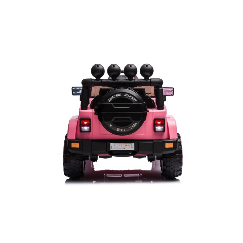 Auto Macchina Elettrica per Bambini Fuoristrada Adventure Rosa 12V MP3 Led con Telecomando Sedili in Pelle Ruote Gomma|Toys Car