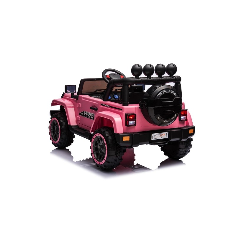 Auto Macchina Elettrica per Bambini Fuoristrada Adventure Rosa 12V MP3 Led con Telecomando Sedili in Pelle Ruote Gomma|Toys Car