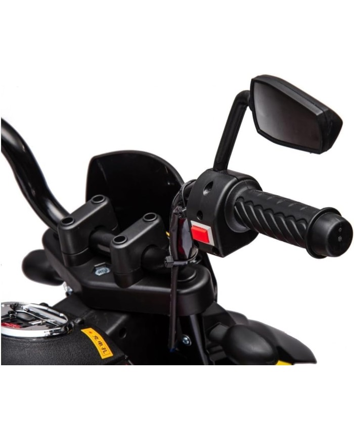  Moto Elettrica Bambini Aprilia RX 12V Cross SEDILI IN PELLE Luci Led BLUETOOTH Sospensioni A Molla Giallo