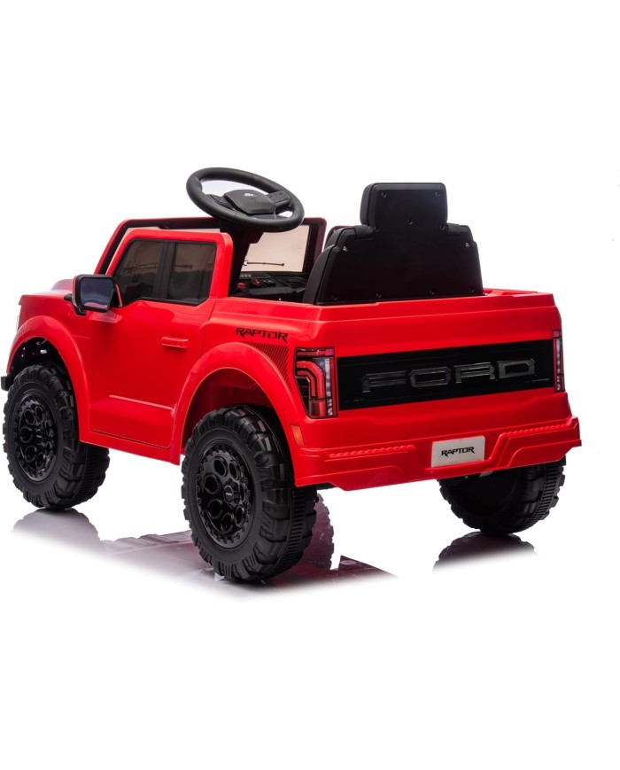 Auto Elettrica Bambini Ford Raptor 12V con Telecomando Porte Apribili, Bluetooth Luci LED e TAPPETINI Inclusi (Rossa)