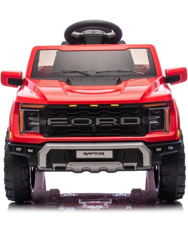 Auto Elettrica Bambini Ford Raptor 12V con Telecomando Porte Apribili, Bluetooth Luci LED e TAPPETINI Inclusi (Rossa)|Toys Car