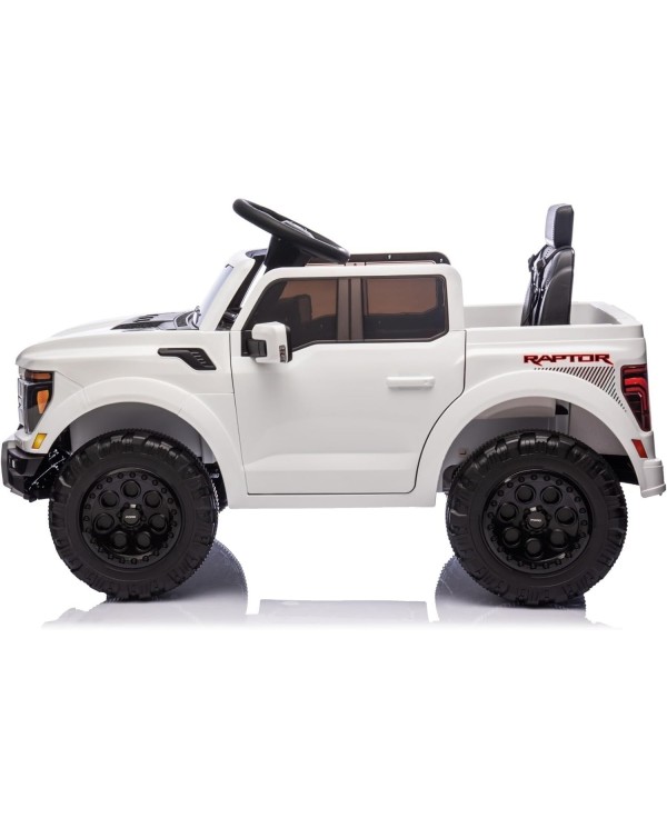 Auto Elettrica Bambini Ford Raptor 12V con Telecomando Porte Apribili, Bluetooth Luci LED e TAPPETINI Inclusi (Bianca)|Toys Car