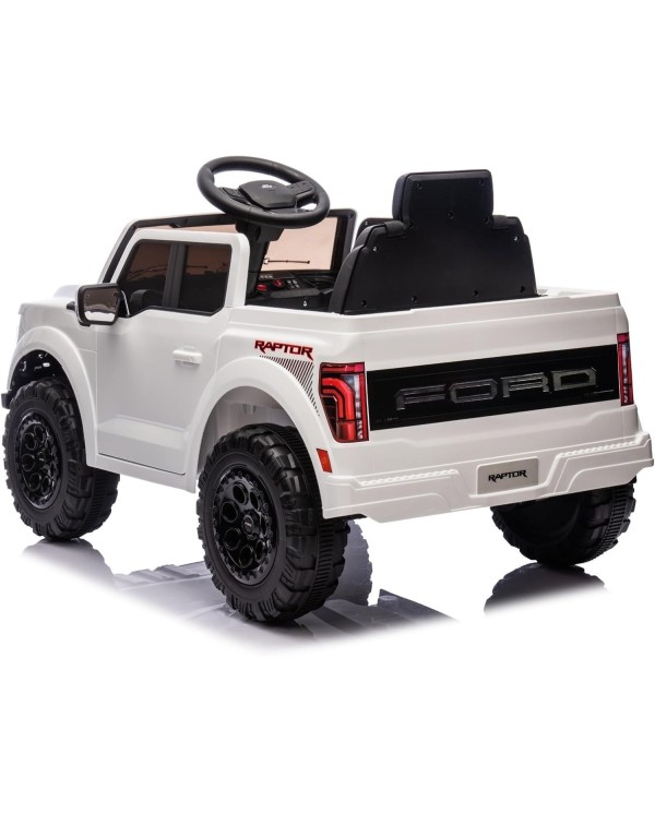 Auto Elettrica Bambini Ford Raptor 12V con Telecomando Porte Apribili, Bluetooth Luci LED e TAPPETINI Inclusi (Bianca)|Toys Car