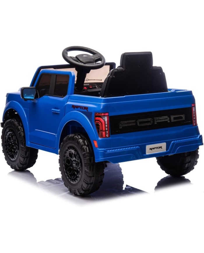 Auto Elettrica Bambini Ford Raptor 12V con Telecomando Porte Apribili, Bluetooth Luci LED e TAPPETINI Inclusi (Blue)