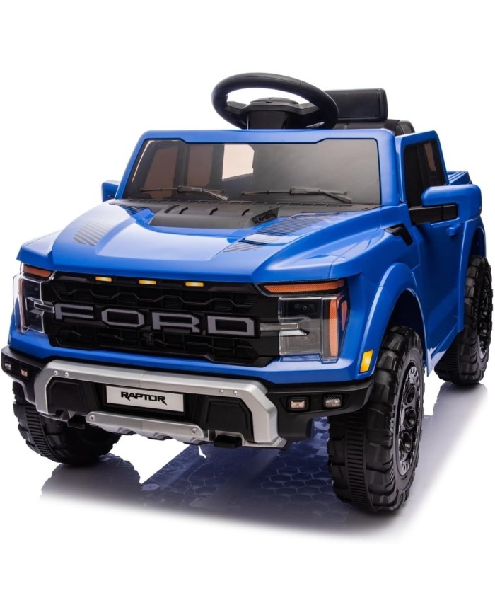Auto Elettrica Bambini Ford Raptor 12V con Telecomando Porte Apribili, Bluetooth Luci LED e TAPPETINI Inclusi (Blue)
