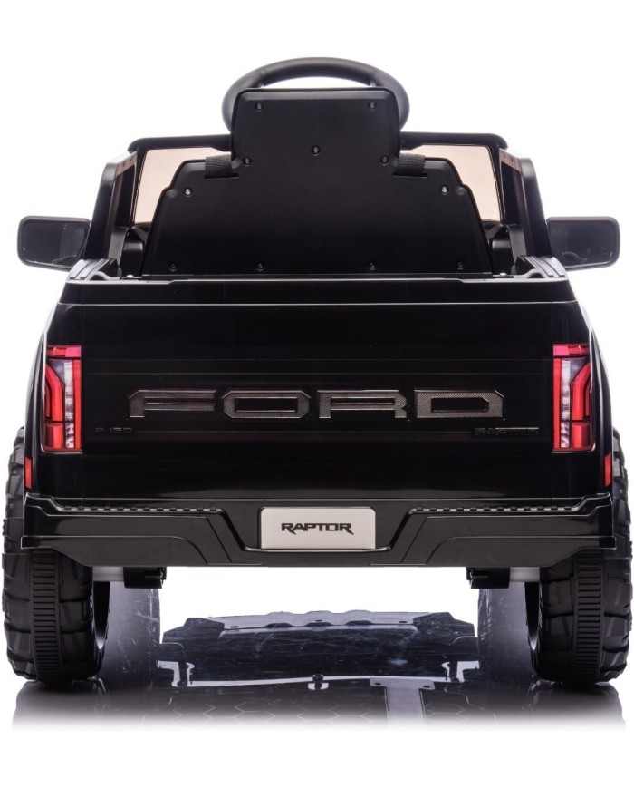 Auto Elettrica Bambini Ford Raptor 12V con Telecomando Porte Apribili, Bluetooth Luci LED e TAPPETINI Inclusi (Black)