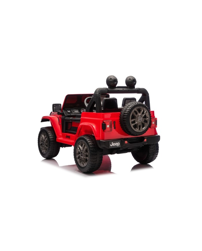 Auto Macchina Elettrica NEW Jeep Wrangler Rubicon 12V per Bambini porte apribili Con telecomando Full accessori Tappetini Rossa
