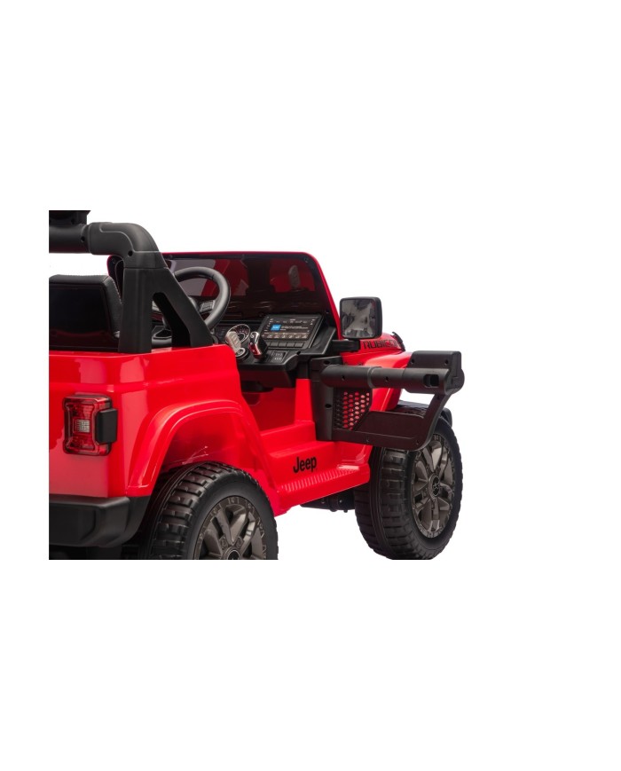Auto Macchina Elettrica NEW Jeep Wrangler Rubicon 12V per Bambini porte apribili Con telecomando Full accessori Tappetini Rossa