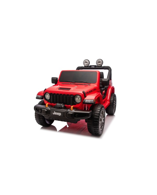 Auto Macchina Elettrica NEW Jeep Wrangler Rubicon 12V per Bambini porte apribili Con telecomando Full accessori Tappetini Rossa