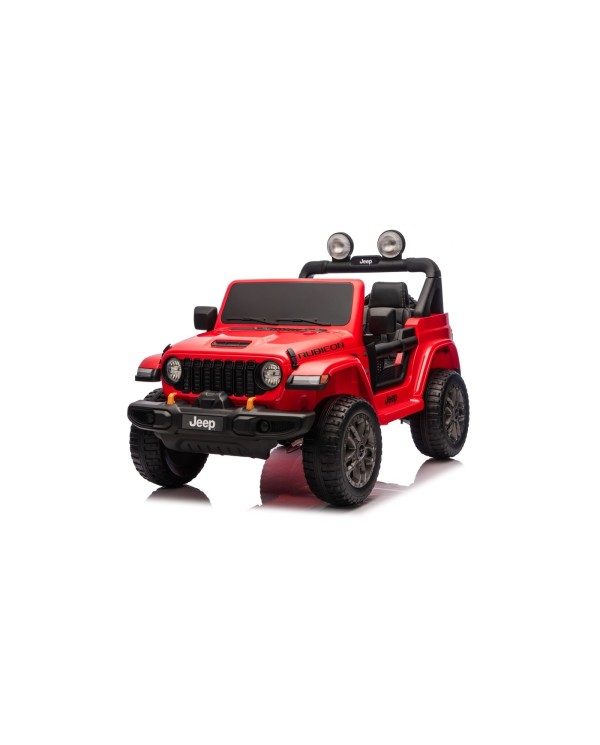 Auto Macchina Elettrica NEW Jeep Wrangler Rubicon 12V per Bambini porte apribili Con telecomando Full accessori Tappetini Rossa