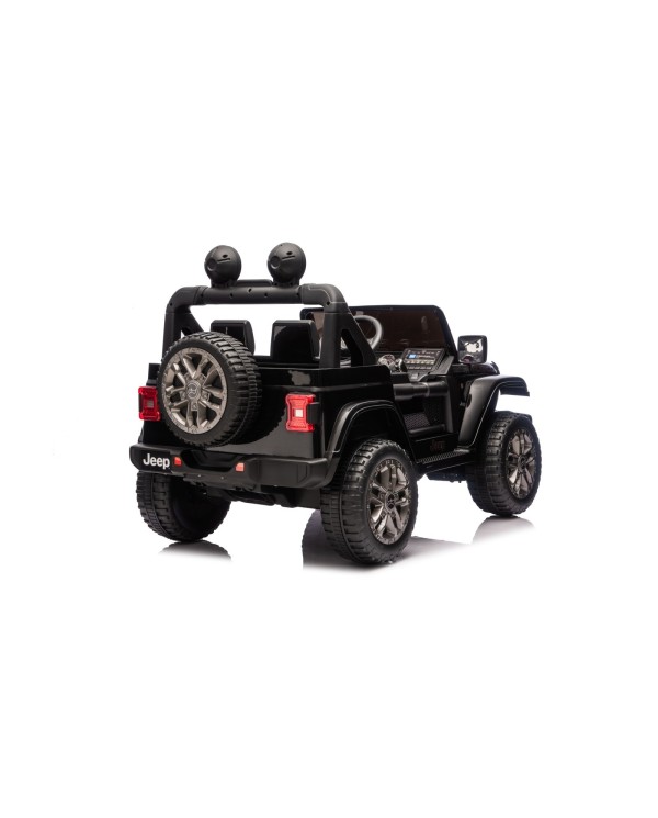 Auto Macchina Elettrica NEW Jeep Wrangler Rubicon 12V per Bambini porte apribili Con telecomando Full accessori Tappetini Nera