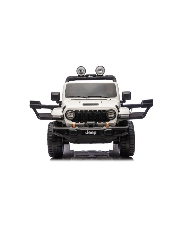 Auto Macchina Elettrica NEW Jeep Wrangler Rubicon 12V per Bambini porte apribili Con telecomando Full accessori Tappetini Bianca