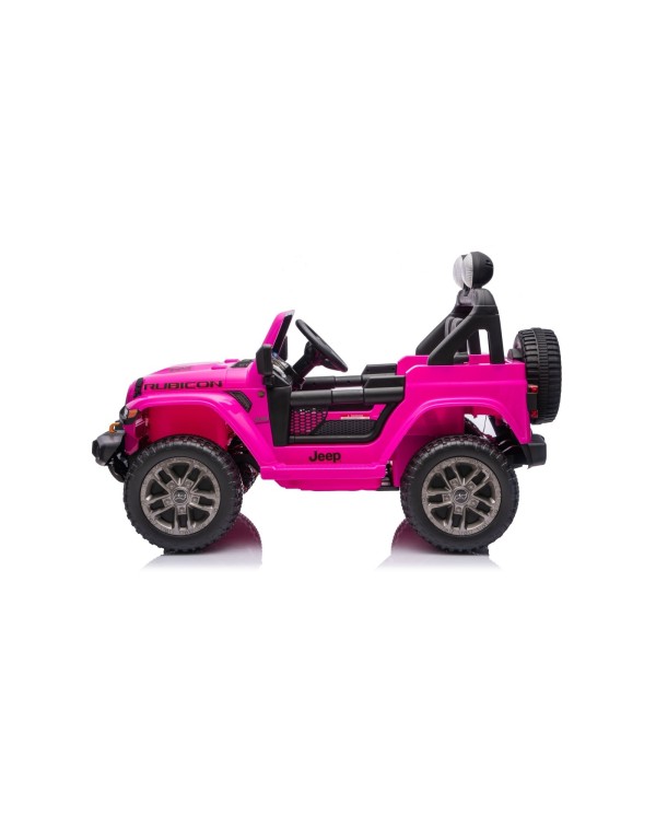Auto Macchina Elettrica NEW Jeep Wrangler Rubicon 12V per Bambini porte apribili Con telecomando Full accessori Tappetini Rosa