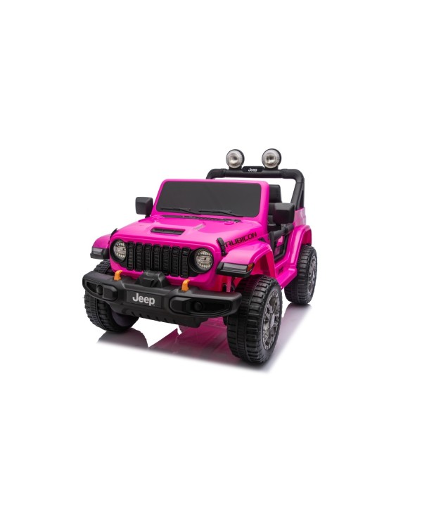 Auto Macchina Elettrica NEW Jeep Wrangler Rubicon 12V per Bambini porte apribili Con telecomando Full accessori Tappetini Rosa