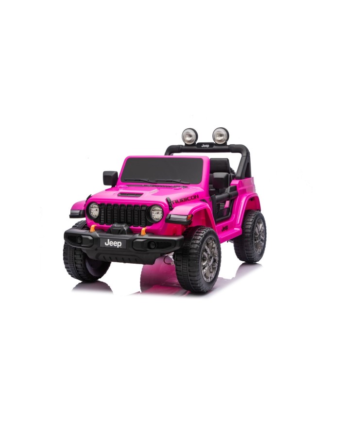 Auto Macchina Elettrica NEW Jeep Wrangler Rubicon 12V per Bambini porte apribili Con telecomando Full accessori Tappetini Rosa
