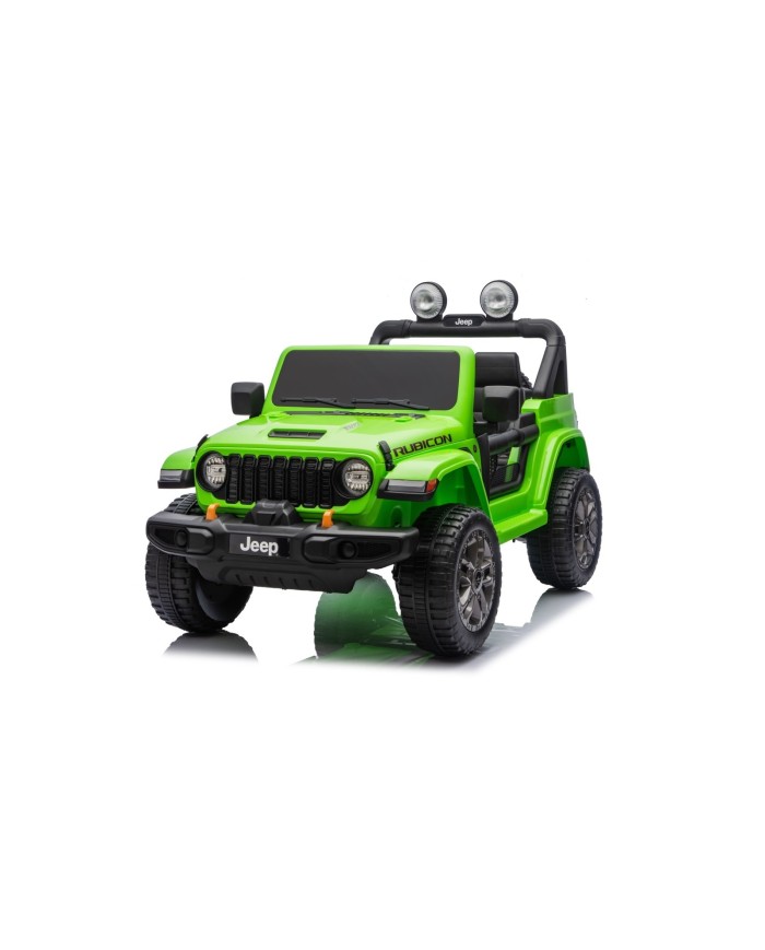 Auto Macchina Elettrica NEW Jeep Wrangler Rubicon 12V per Bambini porte apribili Con telecomando Full accessori Tappetini Verde
