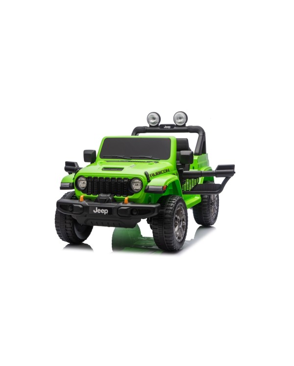 Auto Macchina Elettrica NEW Jeep Wrangler Rubicon 12V per Bambini porte apribili Con telecomando Full accessori Tappetini Verde