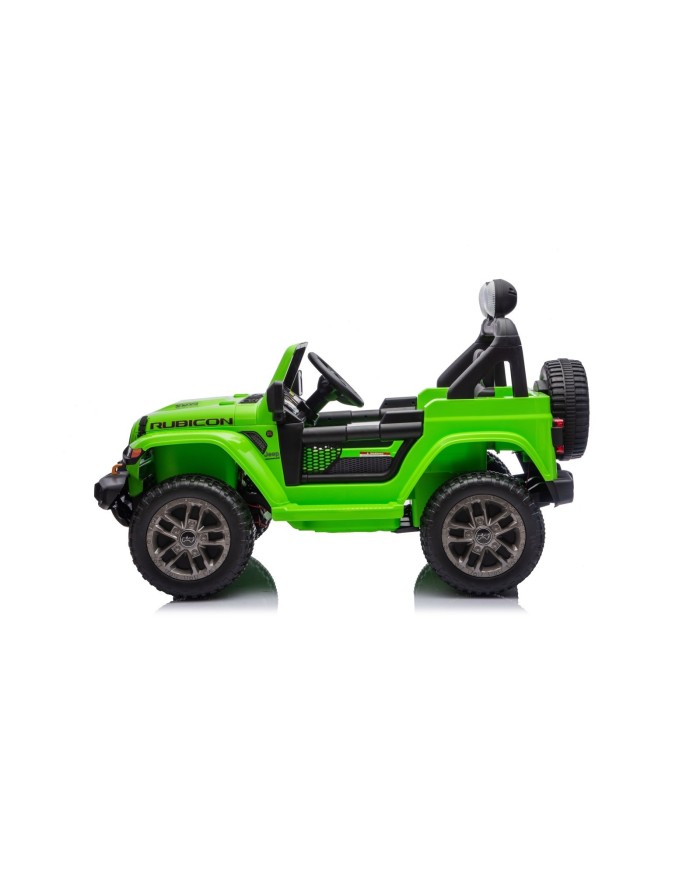 Auto Macchina Elettrica NEW Jeep Wrangler Rubicon 12V per Bambini porte apribili Con telecomando Full accessori Tappetini Verde