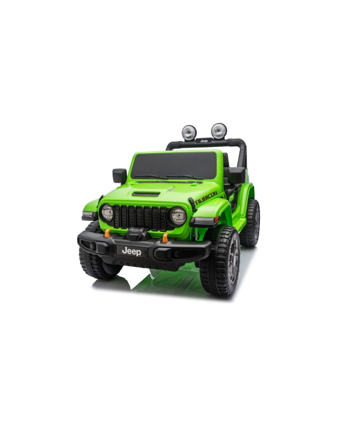 Auto Macchina Elettrica NEW Jeep Wrangler Rubicon 12V per Bambini porte apribili Con telecomando Full accessori Tappetini Verde