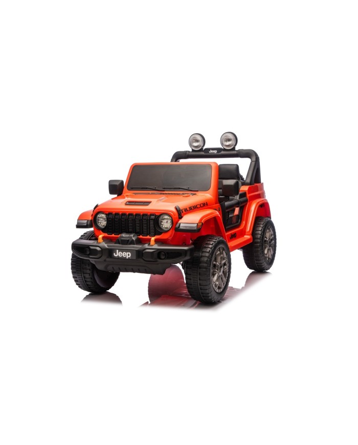 Auto Macchina Elettrica NEW Jeep Wrangler Rubicon 12V per Bambini porte apribili Con telecomando Full accessori Tappetini Aranci