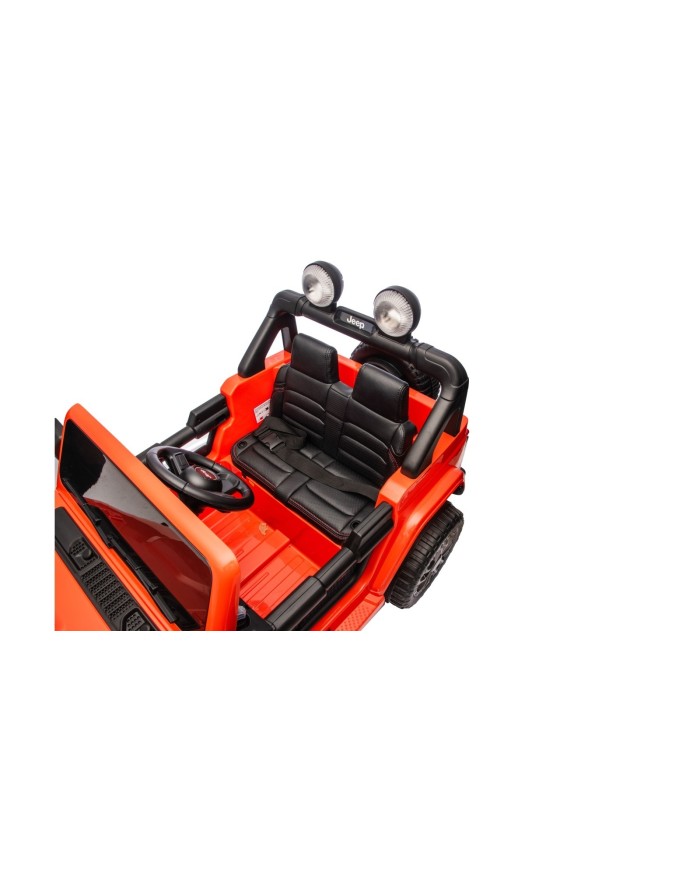 Auto Macchina Elettrica NEW Jeep Wrangler Rubicon 12V per Bambini porte apribili Con telecomando Full accessori Tappetini Aranci