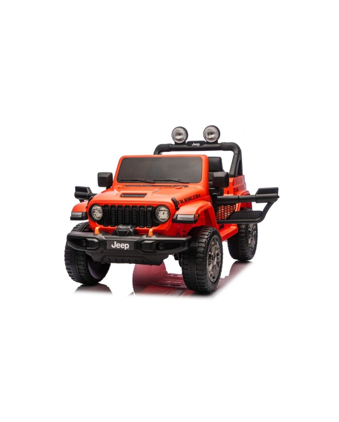 Auto Macchina Elettrica NEW Jeep Wrangler Rubicon 12V per Bambini porte apribili Con telecomando Full accessori Tappetini Aranci
