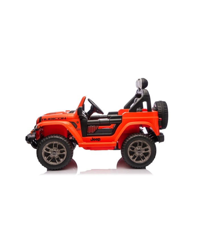 Auto Macchina Elettrica NEW Jeep Wrangler Rubicon 12V per Bambini porte apribili Con telecomando Full accessori Tappetini Aranci