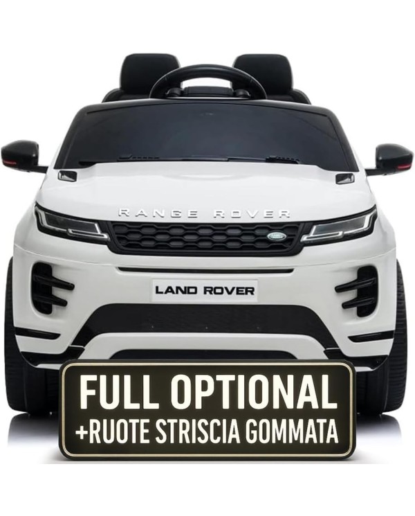 Auto Macchina Elettrica Range Rover Evoque 12V per Bambini porte apribili Con telecomando Full accessori (BIANCA)