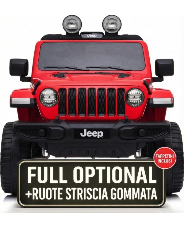 Auto Macchina Elettrica Jeep Wrangler Rubicon 12V per Bambini porte apribili Con telecomando Full accessori (Rossa)|Toys Car