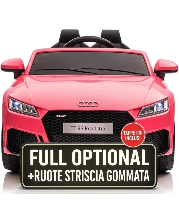 Auto Macchina Elettrica per Bambini 12V Audi TT RS 6 Sedile Pelle con Telecomando Rosa|Toys Car