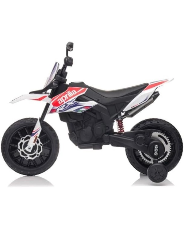 Moto Elettrica Bambini Aprilia RX 12V Cross SEDILI IN PELLE Luci Led BLUETOOTH Sospensioni A Molla|Toys Car